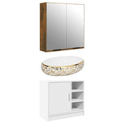 Vidaxl opzetwasbak ovaal 59x40x15 cm keramiek wit en goud - afbeelding 3