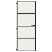 Vidaxl binnendeur smal 76x201,5 cm gehard glas en aluminium zwart - afbeelding 3