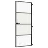 Vidaxl binnendeur smal 83x201,5 cm gehard glas en aluminium zwart