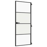Vidaxl binnendeur smal 83x201,5 cm gehard glas en aluminium zwart - afbeelding 2