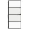 Vidaxl binnendeur smal 93x201,5 cm gehard glas en aluminium zwart