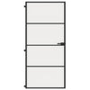 Vidaxl binnendeur smal 93x201,5 cm gehard glas en aluminium zwart