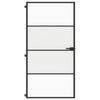 Vidaxl binnendeur smal 102,5x201,5 cm gehard glas en aluminium zwart