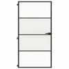 Vidaxl binnendeur smal 102,5x201,5 cm gehard glas en aluminium zwart