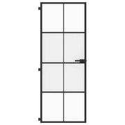 Vidaxl binnendeur smal 76x201,5 cm gehard glas en aluminium zwart - afbeelding 3