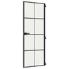 Vidaxl binnendeur smal 76x201,5 cm gehard glas en aluminium zwart