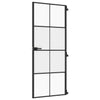 Vidaxl binnendeur smal 83x201,5 cm gehard glas en aluminium zwart