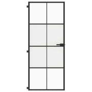 Vidaxl binnendeur smal 83x201,5 cm gehard glas en aluminium zwart - afbeelding 3