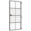 Vidaxl binnendeur smal 93x201,5 cm gehard glas en aluminium zwart