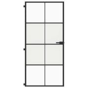 Vidaxl binnendeur smal 93x201,5 cm gehard glas en aluminium zwart - afbeelding 3