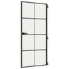 Vidaxl binnendeur smal 93x201,5 cm gehard glas en aluminium zwart