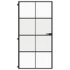 VidaXL Binnendeur smal 102,5x201,5 cm gehard glas en aluminium zwart