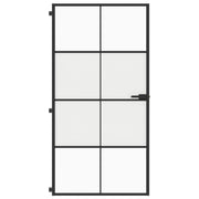 VidaXL Binnendeur smal 102,5x201,5 cm gehard glas en aluminium zwart - afbeelding 3