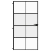 Vidaxl binnendeur smal 102,5x201,5 cm gehard glas en aluminium zwart - afbeelding 3