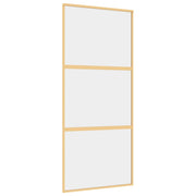 Vidaxl schuifdeur 90x205 cm helder esg-glas en aluminium goudkleurig - afbeelding 2