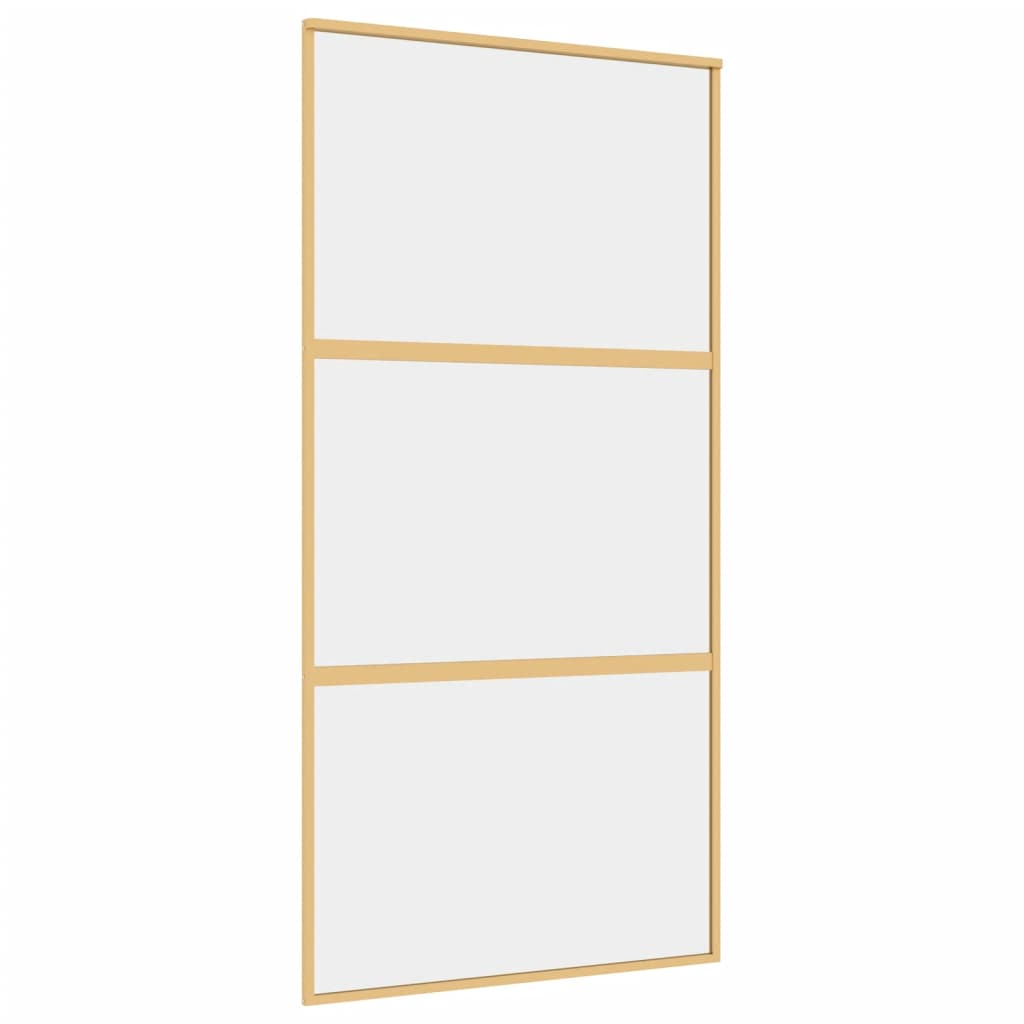 Vidaxl schuifdeur 102,5x205 cm helder esg-glas en aluminium goudkleur