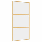 Vidaxl schuifdeur 102,5x205 cm helder esg-glas en aluminium goudkleur - afbeelding 2