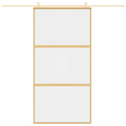 Vidaxl schuifdeur 102,5x205 cm helder esg-glas en aluminium goudkleur - afbeelding 3