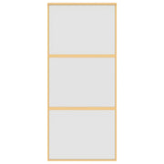 Vidaxl schuifdeur 90x205 cm mat esg-glas en aluminium goudkleurig - afbeelding 3