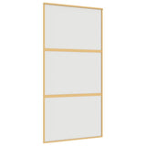 Vidaxl schuifdeur 102,5x205 cm mat esg-glas en aluminium goudkleurig - afbeelding 2