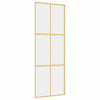 Vidaxl schuifdeur 76x205 cm helder esg-glas en aluminium goudkleurig