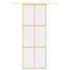 Vidaxl schuifdeur 76x205 cm helder esg-glas en aluminium goudkleurig