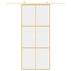 Vidaxl schuifdeur 90x205 cm helder esg-glas en aluminium goudkleurig