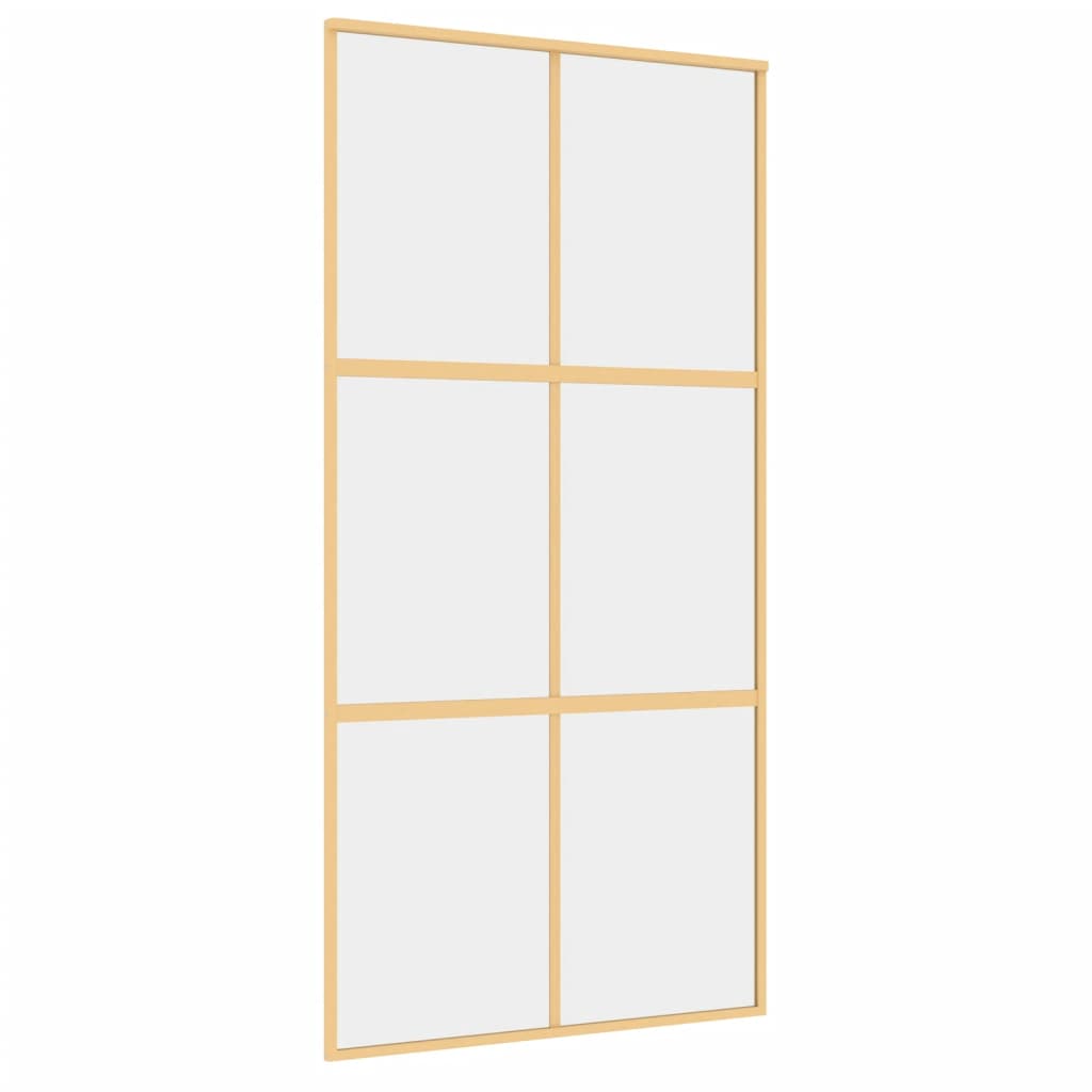 Vidaxl schuifdeur 102,5x205 cm helder esg-glas en aluminium goudkleur