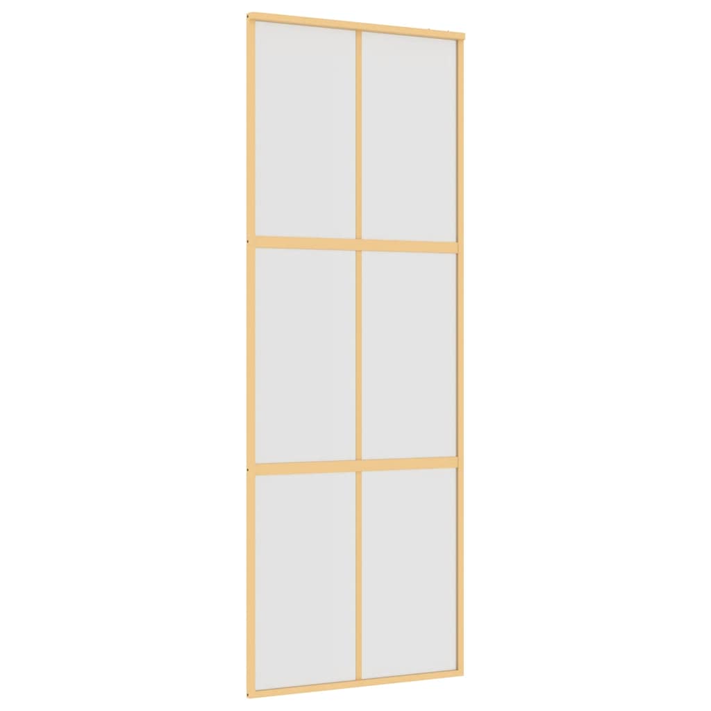 Vidaxl schuifdeur 76x205 cm mat esg-glas en aluminium goudkleurig
