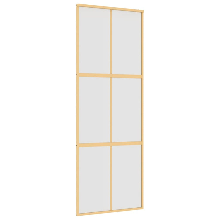 Vidaxl schuifdeur 76x205 cm mat esg-glas en aluminium goudkleurig