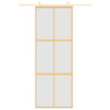 Vidaxl schuifdeur 76x205 cm mat esg-glas en aluminium goudkleurig