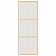 Vidaxl schuifdeur 76x205 cm mat esg-glas en aluminium goudkleurig - afbeelding 3
