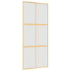 Vidaxl schuifdeur 90x205 cm mat esg-glas en aluminium goudkleurig