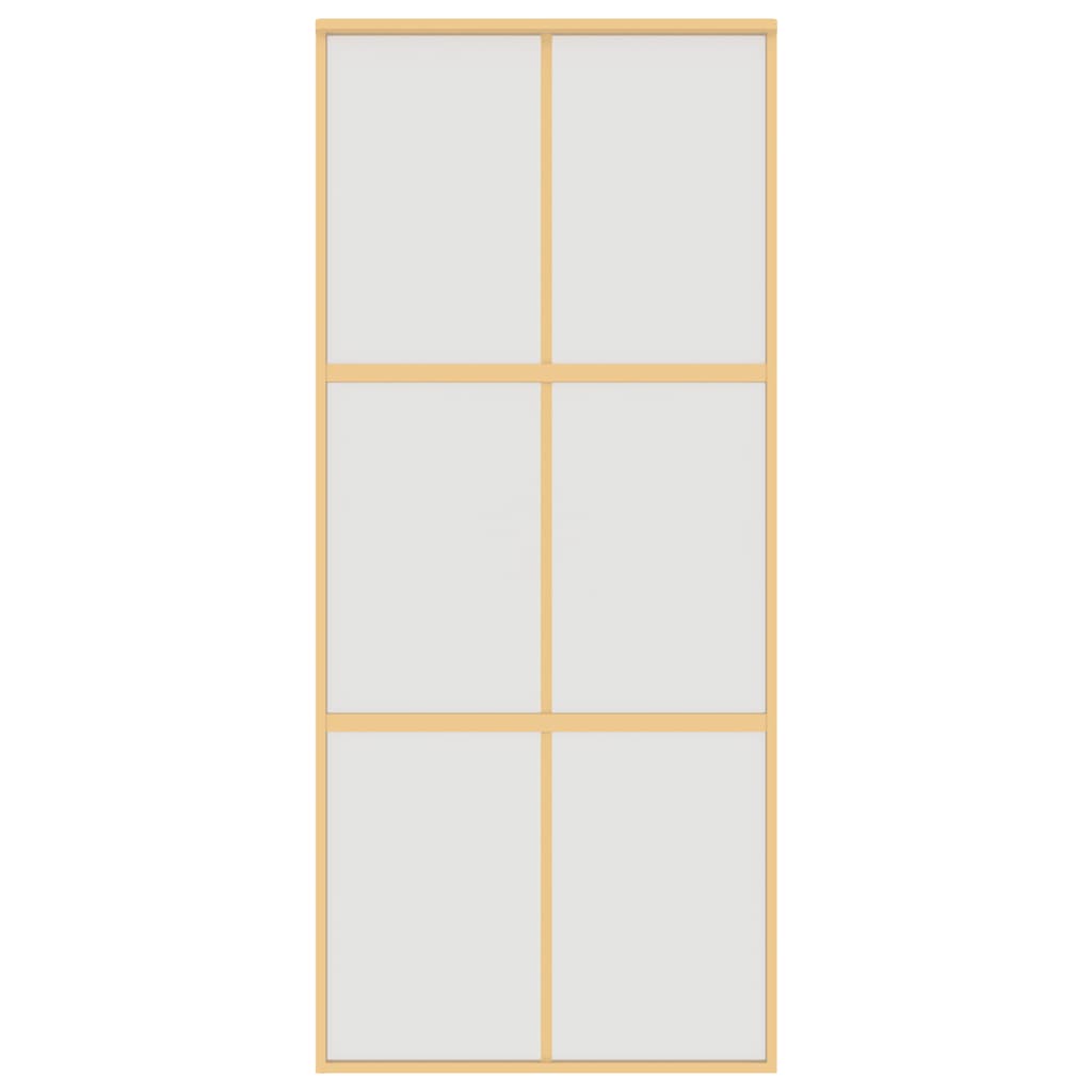 Vidaxl schuifdeur 90x205 cm mat esg-glas en aluminium goudkleurig