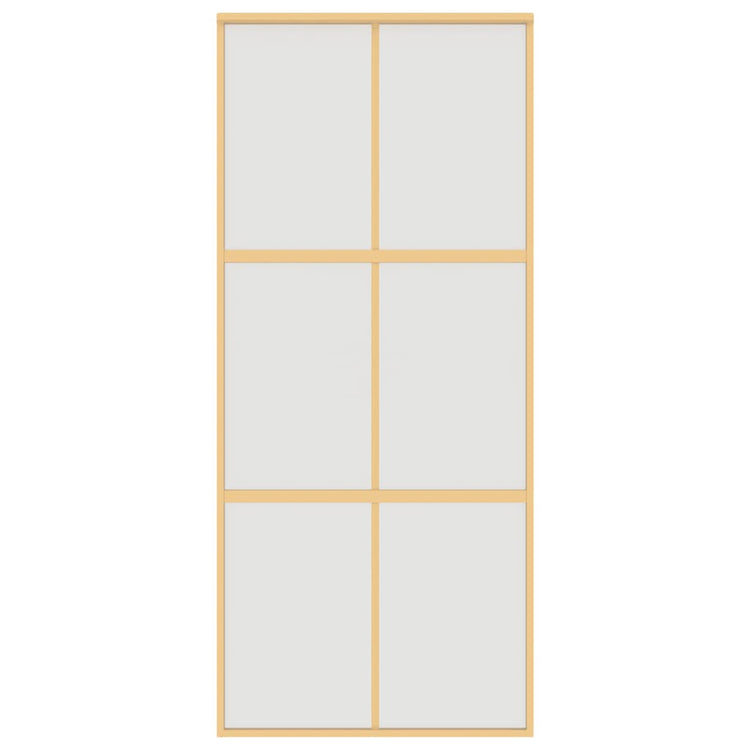 Vidaxl schuifdeur 90x205 cm mat esg-glas en aluminium goudkleurig