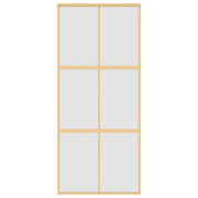 Vidaxl schuifdeur 90x205 cm mat esg-glas en aluminium goudkleurig - afbeelding 3