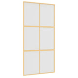 Vidaxl schuifdeur 102,5x205 cm mat esg-glas en aluminium goudkleurig - afbeelding 2