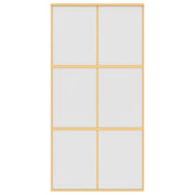 Vidaxl schuifdeur 102,5x205 cm mat esg-glas en aluminium goudkleurig - afbeelding 3