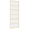 Vidaxl schuifdeur 76x205 cm helder esg-glas en aluminium goudkleurig