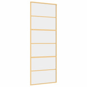 Vidaxl schuifdeur 76x205 cm helder esg-glas en aluminium goudkleurig - afbeelding 2