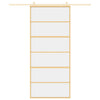 Vidaxl schuifdeur 90x205 cm helder esg-glas en aluminium goudkleurig