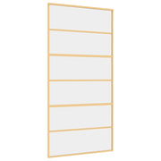 Vidaxl schuifdeur 102,5x205 cm helder esg-glas en aluminium goudkleur - afbeelding 2