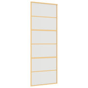 Vidaxl schuifdeur 76x205 cm mat esg-glas en aluminium goudkleurig - afbeelding 2