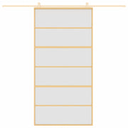 Vidaxl schuifdeur 102,5x205 cm mat esg-glas en aluminium goudkleurig - afbeelding 3