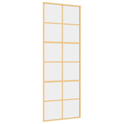 Vidaxl schuifdeur 76x205 cm helder esg-glas en aluminium goudkleurig - afbeelding 2