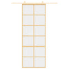 Vidaxl schuifdeur 76x205 cm helder esg-glas en aluminium goudkleurig
