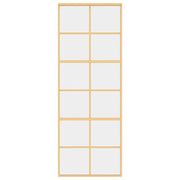 Vidaxl schuifdeur 76x205 cm helder esg-glas en aluminium goudkleurig - afbeelding 3