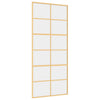 Vidaxl schuifdeur 90x205 cm helder esg-glas en aluminium goudkleurig