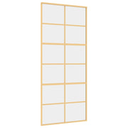 Vidaxl schuifdeur 90x205 cm helder esg-glas en aluminium goudkleurig - afbeelding 2