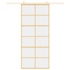 Vidaxl schuifdeur 90x205 cm helder esg-glas en aluminium goudkleurig